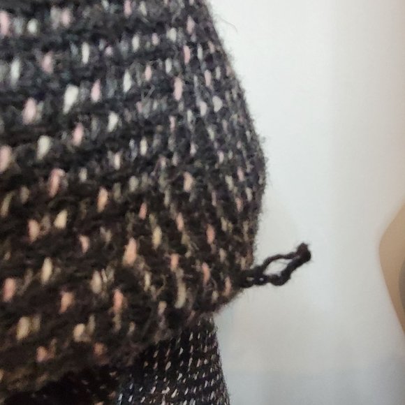 Vintage Tweed Leather Coat Jacket Havoc USA Womens Medium Pockets Button Close - Picture 13 of 14